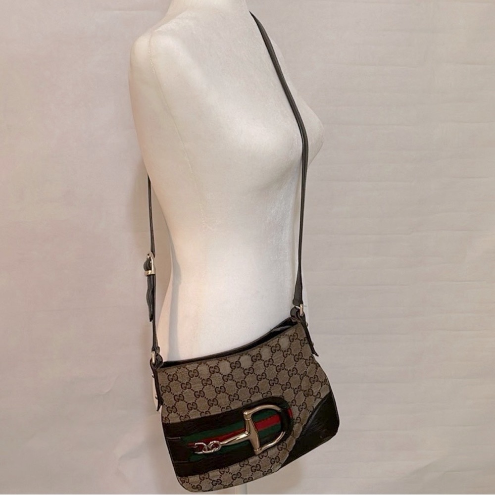 GG Canvas Horse Bit Vintage Authentic Crossbody Bag